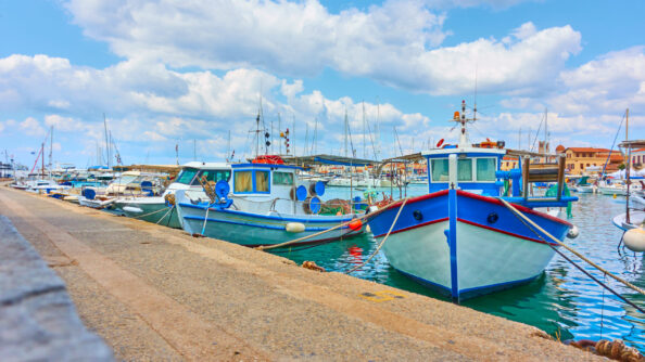 Port of Aegina and old fishing boats Αίγινα